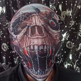 Pandoli Halloween Cadılar Bayramı 3D 3 Boyutlu Kumaş Baskı Iskelet Korku Maskesi - Normal - Renkli