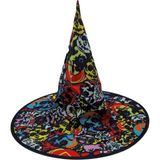 Pandoli Halloween Siyah Dralon Kumaş Kurukafalı Cadı Şapkası Yetişkin 1 Adet - Renkli - Standart