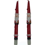 Pandoli Yılbaşı Noel Baba Figürlü 25 cm Kırmızı Renk 2 Adet Şamdan Mumu. - Kırmızı - Beyaz - 102 Adet