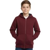 Pandonim Bordo Fermuarlı Kapüşonlu Cepli Kız Erkek Sweatshirt BGL-ST04999 - 16 Yaş