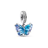 Pandora Mavi Murano Cam Kelebek Sallantılı Charm