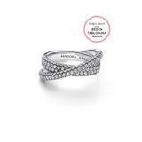 Pandora Timeless Pavé Geçişli İkili Gövdeli Yüzük