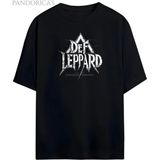 Pandorica's Def Leappard Tasarımı Unisex Pamuklu T-Shirt - Siyah - XL