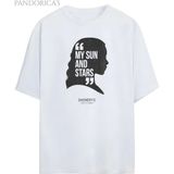 Pandorica's Game Of Thrones Tasarımı Daenerys My Sun & Stars Yazılı Unisex Pamuklu T-Shirt - Beyaz - XL