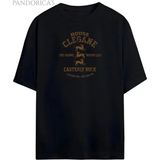 Pandorica's Game Of Thrones Tasarımı House Clegane Baskılı Unisex Pamuklu T-Shirt - Siyah