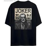 Pandorica's Joker Tasarımı Sırt ve Göğüs Baskılı "ıt's Not A Joke" Yazılı Unisex Pamuklu T-Shirt - Siyah