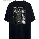 Pandorica's Resident Evil Grace Ashcroft Karakter Dosyası Sırt Baskılı Unisex Pamuklu T-Shirt - Siyah - XL