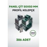 Panel Çit 50X50 Mm Profil Kelepçe - Somun + Cıvatalı (386 Adet)