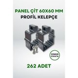 Panel Çit 60X60 mm Profil Kelepçe (262 Adet) - Gri