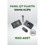 Panel Çit Plastik Sıkma Klips - Akıllı Vidalı (1500 Adet) - Gri