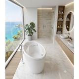 Panelduş - Line Os 100X170 cm Oval Monoblok Beyaz Küvet Outlet - OPI86- - 100 x 170 cm