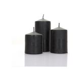 Panemo Silindir Mum 3lü Set - Siyah - 3 Adet