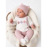 Panfilia %100 Pamuk 0-3 Ay Kız Bebek Hastane Çıkışı 3'lü Set / Yenidoğan / Zıbın - 0 - 3 Ay - Pudra - Beyaz - Mor