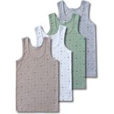 Panfilia %100 Pamuk Erkek Çocuk Fitilli Atlet 4'lü Set / Fanila / Iç Çamaşır - 8 - 9 Yaş - Mavi - Gri - Beyaz