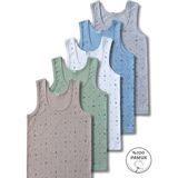 Panfilia %100 Pamuk Erkek Çocuk Fitilli Atlet 5'li Set / Fanila Iç Çamaşır - 2 - 3 Yaş - Mavi - Gri - Beyaz