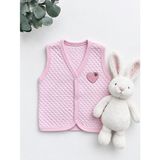 Panfilia %100 Pamuk Kapitone Penye Kız Bebek / Çocuk Yelek - 0 - 3 Ay - Pembe
