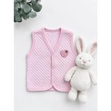 Panfilia %100 Pamuk Kapitone Penye Kız Bebek / Çocuk Yelek - 1 Yaş - Pembe