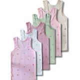 Panfilia %100 Pamuk Kız Çocuk Fitilli Atlet 6'lı Set / Fanila / İç Çamaşır - 10 - 11 Yaş - Karışık