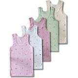 Panfilia %100 Pamuk Kız Çocuk Kalın Askılı Atlet 5'li Set/ Fanila / Iç Çamaşır - 6 - 7 Yaş - Pembe - Yeşil - Beyaz
