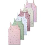 Panfilia %100 Pamuklu Kız Çocuk Ince Askılı Atlet Fanila Iç Çamaşır 6lı Set - Krem - Pembe - 8 - 9 Yaş