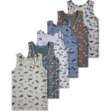 Panfilia %95 Pamuklu Erkek Çocuk Likralı Penye Atlet 6'lı Set / Fanila / Iç Çamaşır - 10 - 11 Yaş - Karışık-ÇokRenkli