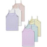 Panfilia %95 Pamuklu Kız Çocuk Ince Askılı Atlet Fanila Iç Çamaşır 6lı Set - Pembe - Lila - Beyaz - 2 - 3 Yaş