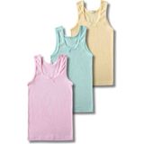 Panfilia Giza Kids %100 Pamuklu Kız Çocuk Kalın Askı Atlet Fanila Iç Çamaşırı 3lü Set - 6 - 7 Yaş - Renkli