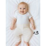 Panfilia Kız Erkek Bebek Unisex Patiksiz Pijama Altı 3lü Set - 9 Ay - 01.Ekru