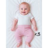 Panfilia Kız Erkek Bebek Unisex Patiksiz Pijama Altı 3lü Set - 9 Ay - 01P-Pembe