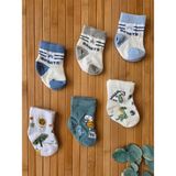 Panfilia Pamuklu Bebek Soket Çorap 6'lı Set - Beyaz - Mavi - Yeşil - 0 - 6 Ay