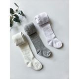 Panfilia Pamuklu Beyaz Gri Krem Külotlu Çorap 3'lü Set / Kız Erkek Bebek Çocuk - 5 - 6 Yaş - Beyaz - Gri - Krem