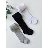 Panfilia Pamuklu Siyah Gri Beyaz Külotlu Çorap 3'lü Set / Kız Erkek Bebek Çocuk - 5 - 6 Yaş - Siyah - Gri - Beyaz
