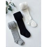 Panfilia Pamuklu Siyah Krem Gri Külotlu Çorap 3'lü Set / Kız Erkek Bebek Çocuk - 5 - 6 Yaş - Siyah - Gri - Krem Rengi