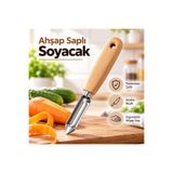 pango Ahşap Saplı Sebze Meyve Soyacağı Paslanmaz Çelik Patates Havuç Soyma Aparat