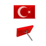 Panjur Arma Kırmızı Zeminli Türk Bayrağı Vidalı Pleksi Izgara Arma Logo 1 Adet
