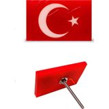 Panjur Arma Kırmızı Zeminli Türk Bayrağı Vidalı Pleksi Izgara Arma Logo