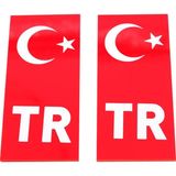 Panjur Arma Kırmızı Zeminli Türk Bayraklı Ve Tr Yazılı Plakalık
