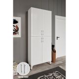 Panjurlu Metal Kulp Pnj4190 Ayakkabılık 4 Kapaklı Mutfak Dolabı Balkon Dolabı Kiler Banyo Dolabı Çok Amaçlı Dolap Beyaz Gümüş Beyaz - Gümüş