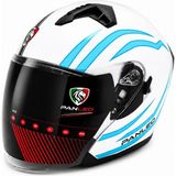 Panleo Açık Kask Güneş Vizörlü - XL - Beyaz - Mavi