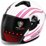 Panleo Açık Kask Güneş Vizörlü - XL - Beyaz - Pembe