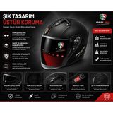 Panleo Yarım Motosiklet Kaskı Açık Kask Güneş Gözlüklü Mat Siyah Scooter ve Motor Kaskı