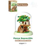 Panlos YKO Serisi Kapibara Figürlü Ağaç Ev 234 Parça Oyuncak Blok Yapım Seti FF-P2595