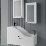 Pano Abdest Banyo Dolabı BEYAZ100 cm Akrilik Lavabolu