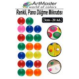 Pano Düğmesi Mıknatısı Renkli 20 Li 1 Paket Buzdolabı Dekorasyon Manyetik Yuvarlak Mıknatıs Hobi Etkinlik Plastik Kaplı