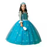 Pano Kids Frozen Elsa Kostümü Kız Çocuk – Mavi Uzun Kollu Disney Prenses Buz Kraliçesi Elbise 9-10 Yaş UKA_001