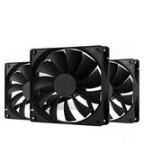 PANO-MOUNTS 140mm Kasa Fanı Yüksek Performanslı Standart Kare PC Kasa Fan 4pin Konnektör 12V DC Bilgisayar Kasası Fan CPU Kılıfı PWM Soğutma Fanı 1700RPM 3'lü Paket Siyah
