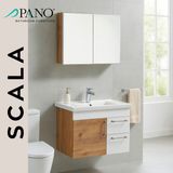 Pano Scala 60 cm Asma Banyo Dolabı Ceviz Beyaz - Ceviz - Beyaz