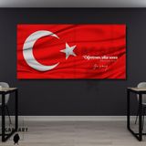 Panoramik Kanvas Makam Panosu Türk Bayrağı Atatürk “öğretmen, Yıllar Sonra Ödülünü Alır.”