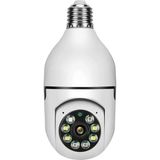 Panoramik LED Ampul Kamera Çift Wifi 360' Derece Panoramik Görüntüleme Kablosuz Ev Kamera - Beyaz