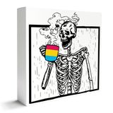 Panseksüel Dekor Ahşap Kutu Tabelası, Panseksüel LGBT Pride Gay Queer Oda Dekoru, LGBTQ Ev Ofis Masası Dekorasyonu, İskelet Kahve İçme, Erkekler Kadınlar için LGBT Onur Ayı Hediyeleri